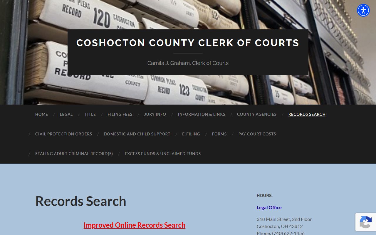Coshocton County Common Pleas court records after jail arrest