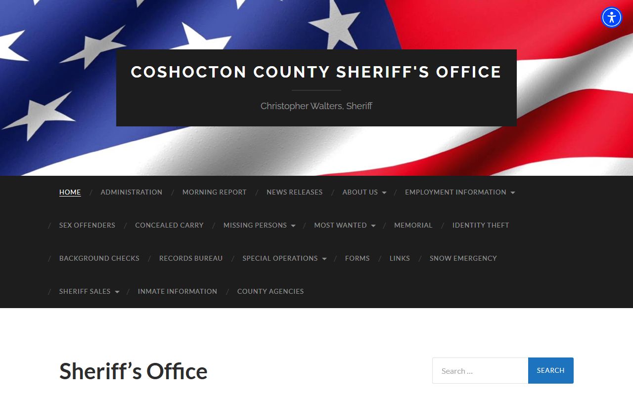 Coshocton County Justice Center sheriff office inmate lookup contact page